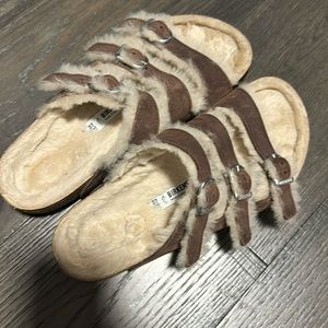 Triple buckle Shearling Birkenstock-CLEARING MY CLOSET